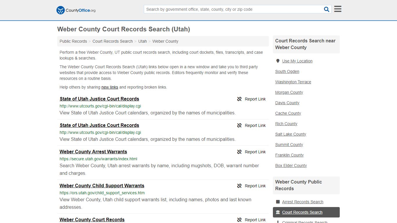 Weber County Court Records Search (Utah) - County Office