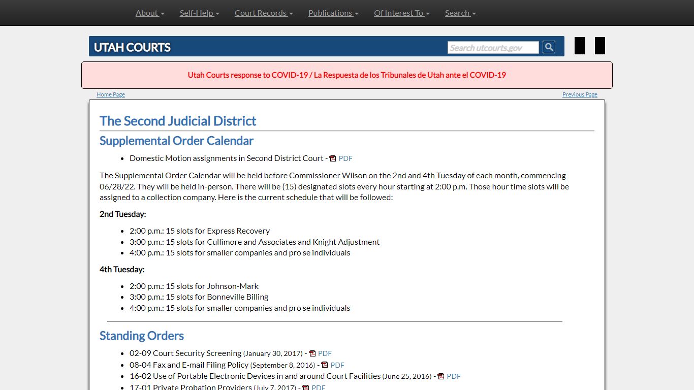 The Second Judicial District - Utah Courts